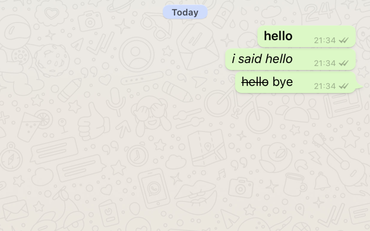 Now you can impress your friends with bold, italics and strikethrough in WhatsApp