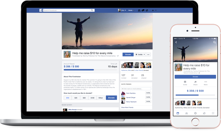 Facebook now lets you fundraise on behalf of non-profit organizations