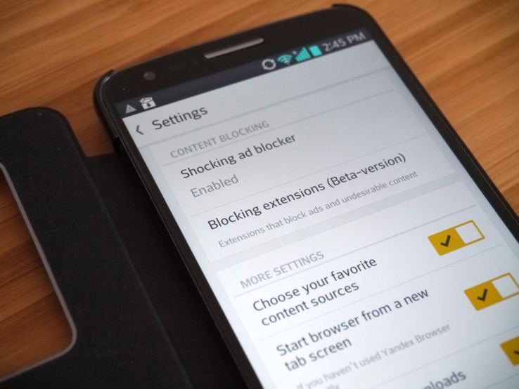 Yandex’s Android browser now supports third party ad-blocking extensions