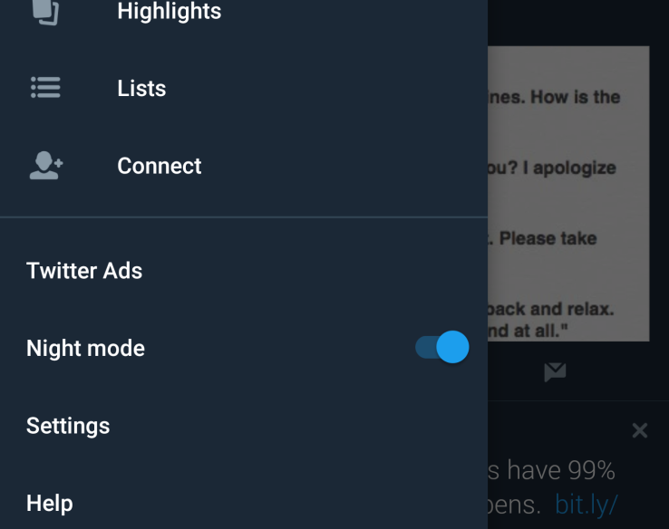 Twitter for Android gets a “Night mode”