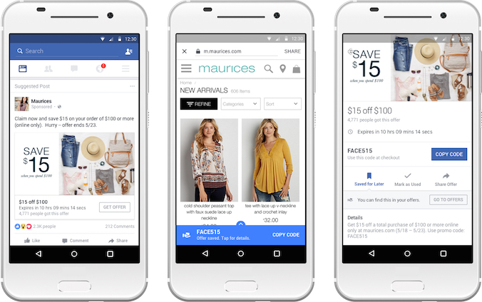 Facebook Offers gets revamped for mobile, now lets you track saved coupons in a dedicated section