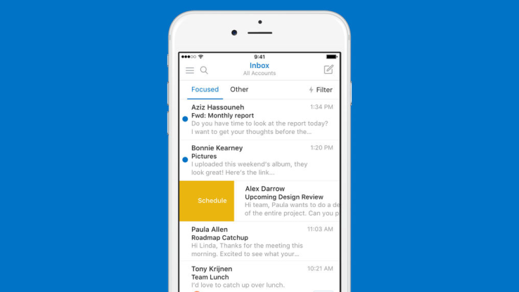 Microsoft updates Outlook for iOS with Sunrise-inspired features