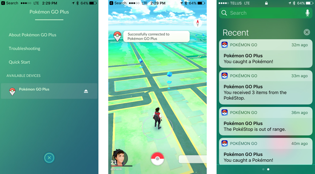 Catching Pokémon with the new Pokémon Go Plus