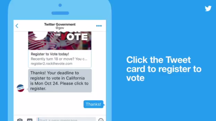 Twitter will now help you register to vote, answer voter questions via direct message