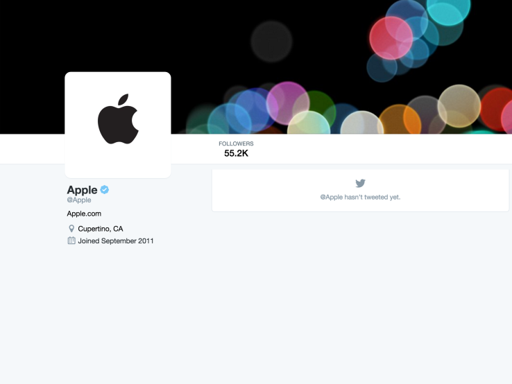 Apple might live-tweet the iPhone 7 launch from its @apple account