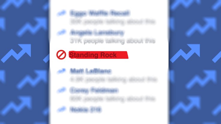 Standing Rock pipeline protest was absent from Facebook Trends