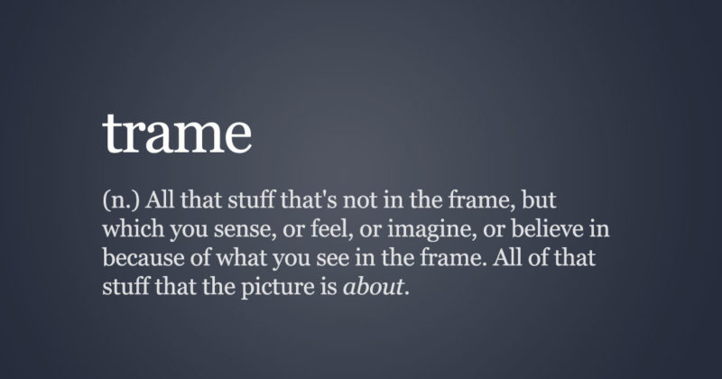 On ‘Trame’, or Everything Outside the Frame that a Photo is About