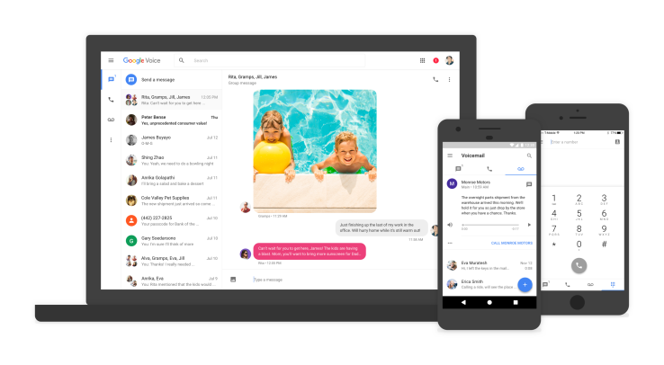 The new Google Voice launches, bringing a modern look, group chat, photo sharing & more