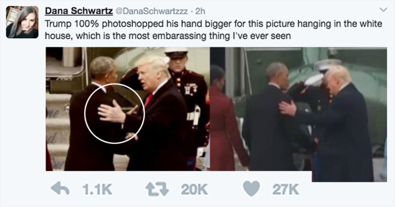 Fake Photo of Trump’s ‘Photoshopped’ Hand Fools the Internet