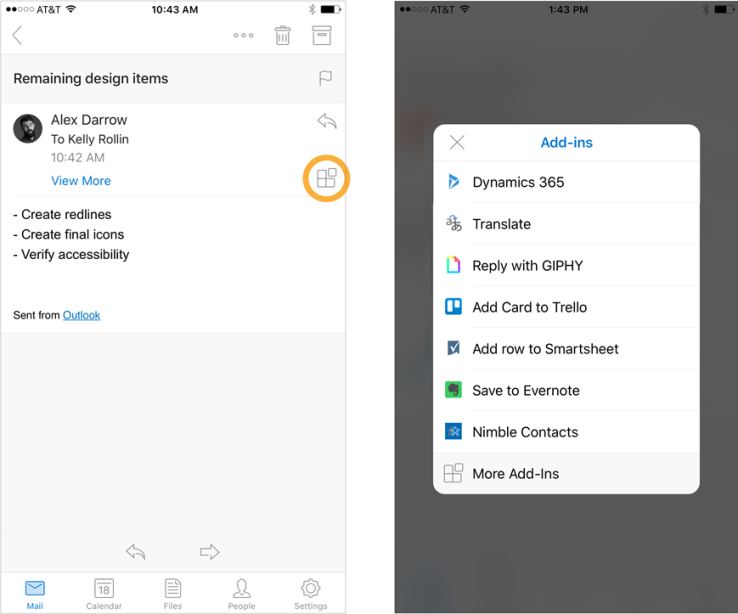 Outlook for iOS adds support for third-party extensions