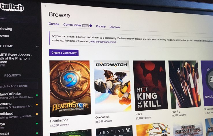 Twitch launches Communities to help gamers organize around their shared interests