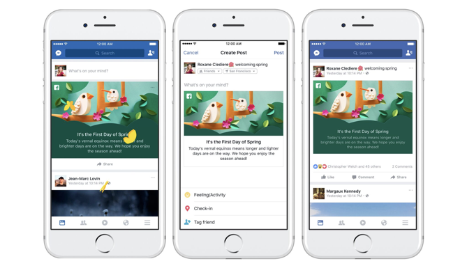 Facebook rolls out seasonal greetings at the top of the News Feed