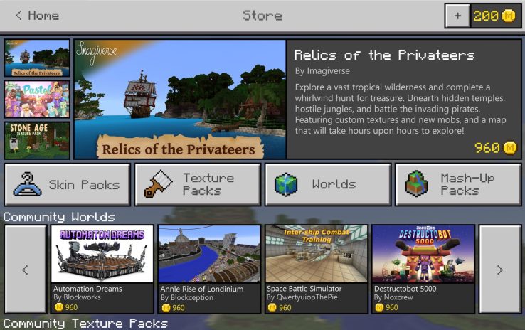 Minecraft is getting a Marketplace where creators can monetize their creations