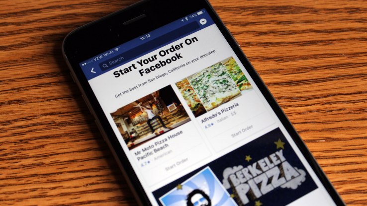 Facebook rolls out a new “Order Food” option in its main navigation