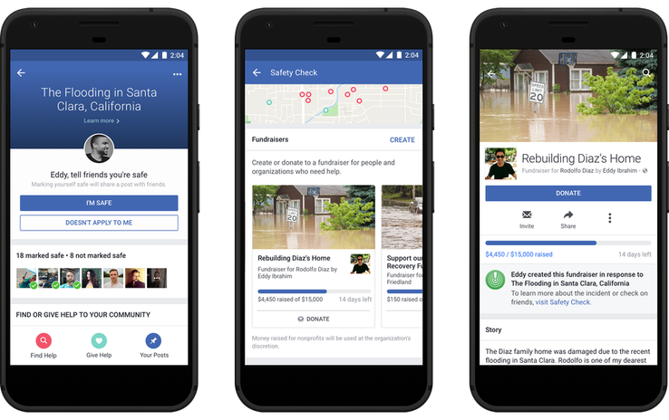 Facebook’s Safety Check will integrate fundraisers, among other upgrades