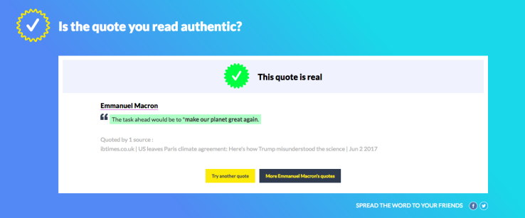 Storyzy is a quote verifier that wants to skewer fake news