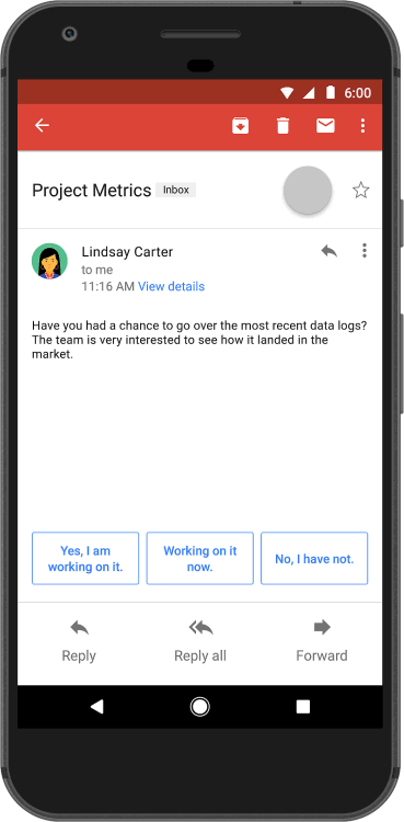 Google brings Smart Replies to Gmail on iOS and Android