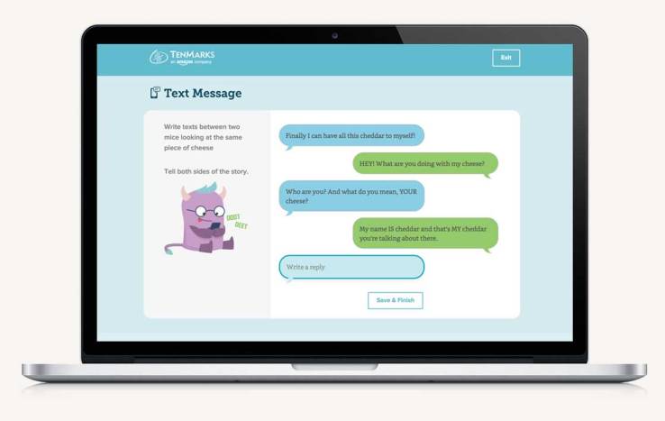 Amazon’s TenMarks releases a new curriculum for educators that teaches kids writing using digital assistants, text messaging and more