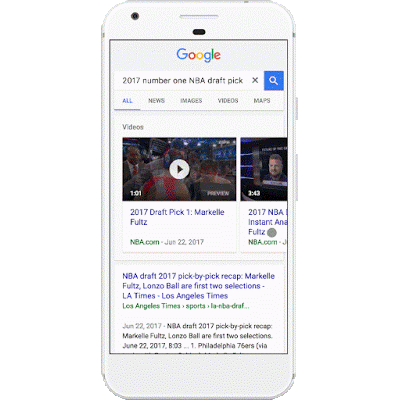 Google brings six-second video previews to mobile search