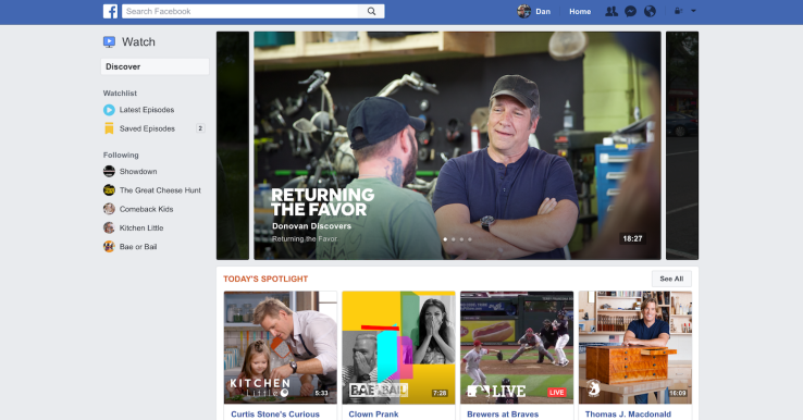 Facebook launches Watch tab of original video shows