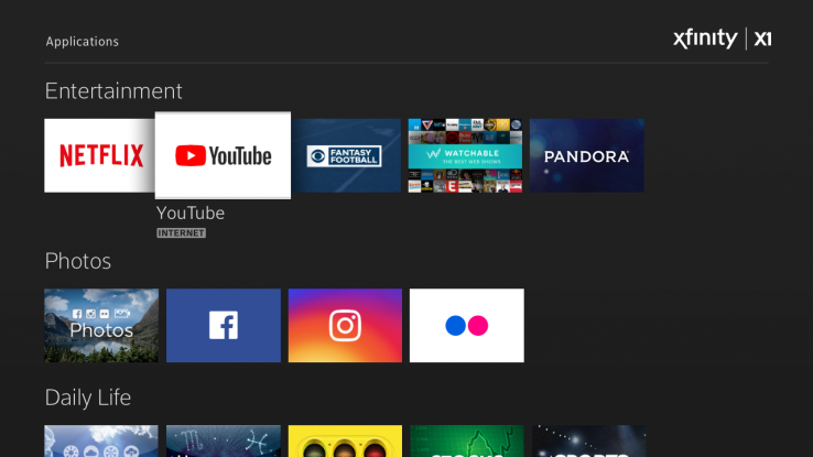 Comcast’s X1 cable boxes now serve up YouTube videos alongside traditional TV