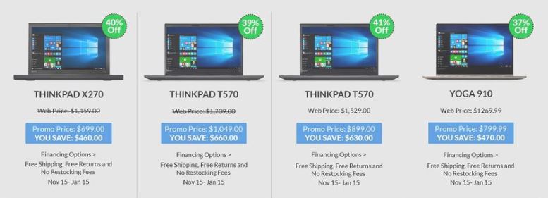 Lenovo's Black Friday ad offers deals on ThinkPad laptops, Yoga 2-in-1 ones