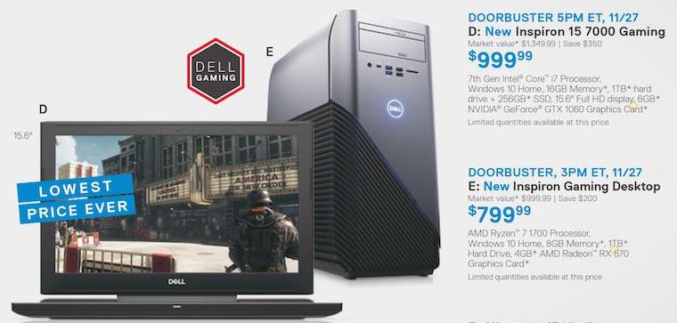 Dell offers numerous Cyber Monday deals on laptops, desktops, including $130 Inspiron notebook