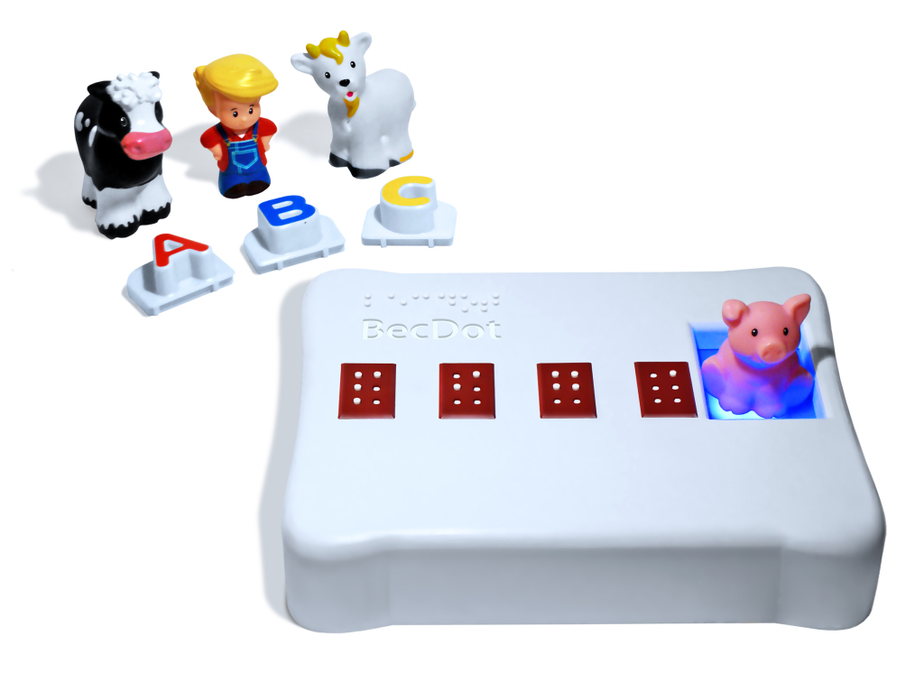 The BecDot is a toy that helps teach vision-impaired kids to read braille