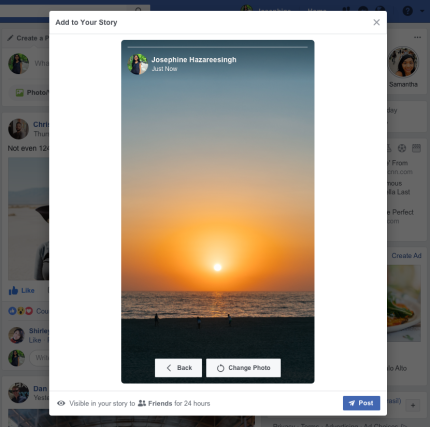 Facebook won’t retreat from Stories as it adds desktop posting