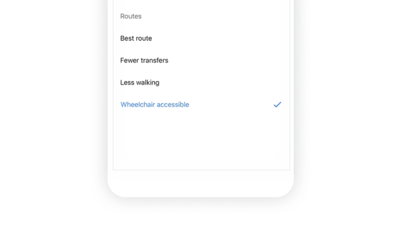 Google adds a wheelchair-accessible option for transit maps