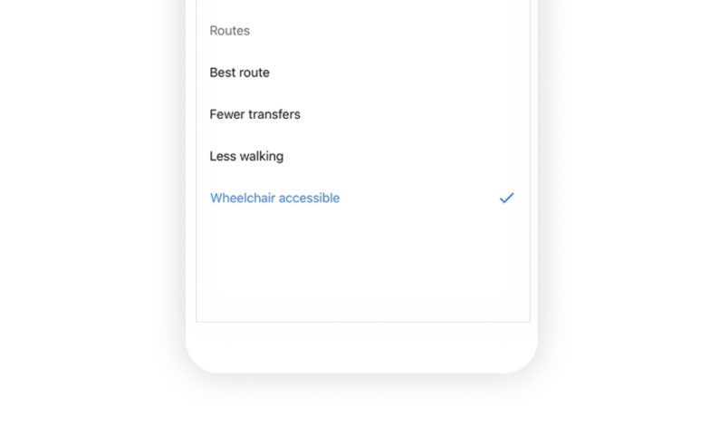 Google adds a wheelchair-accessible option for transit maps