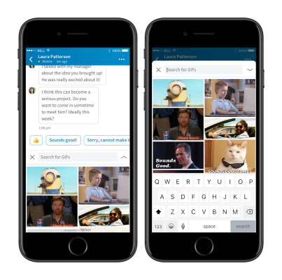 GIF search is coming to LinkedIn messaging through Google’s GIF engine Tenor