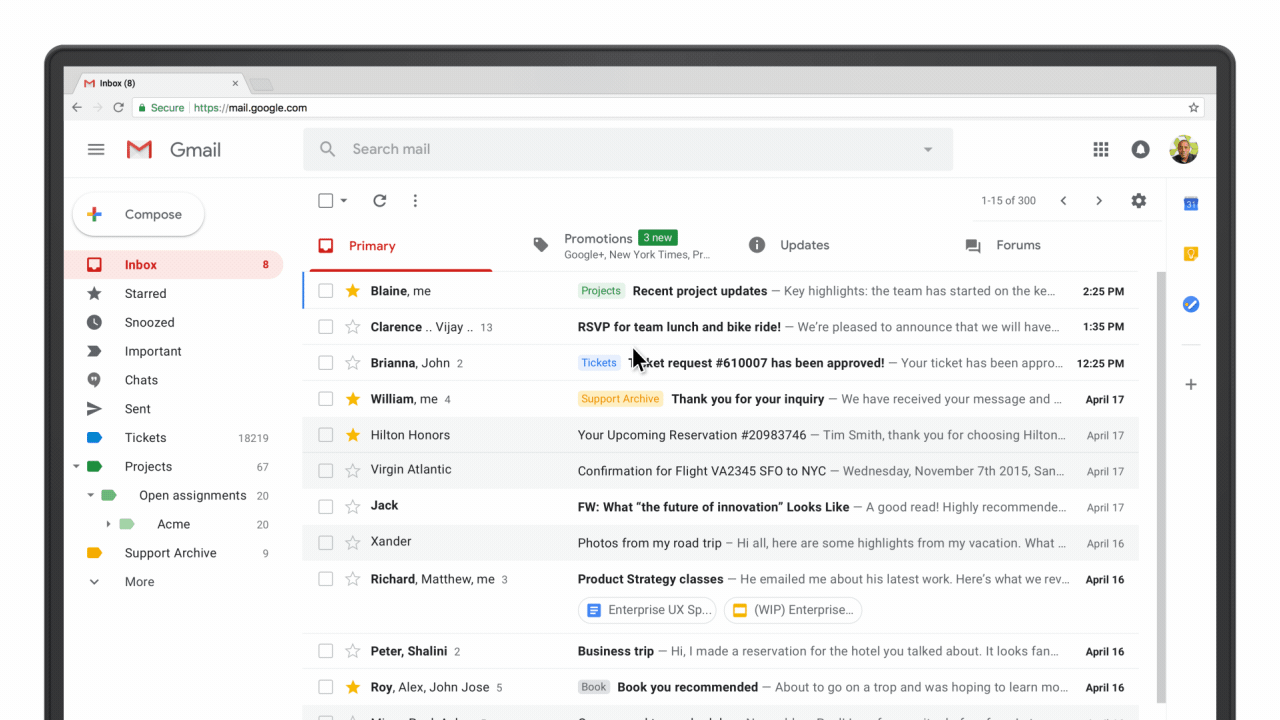 Say hello to the new Gmail with self-destructing messages, email snoozing and more